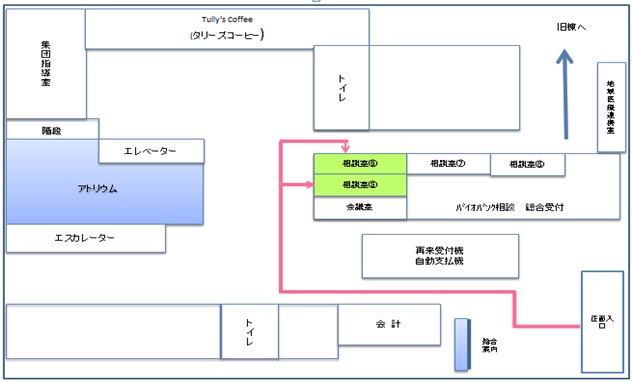 個人・集団栄養指導室の地図 2