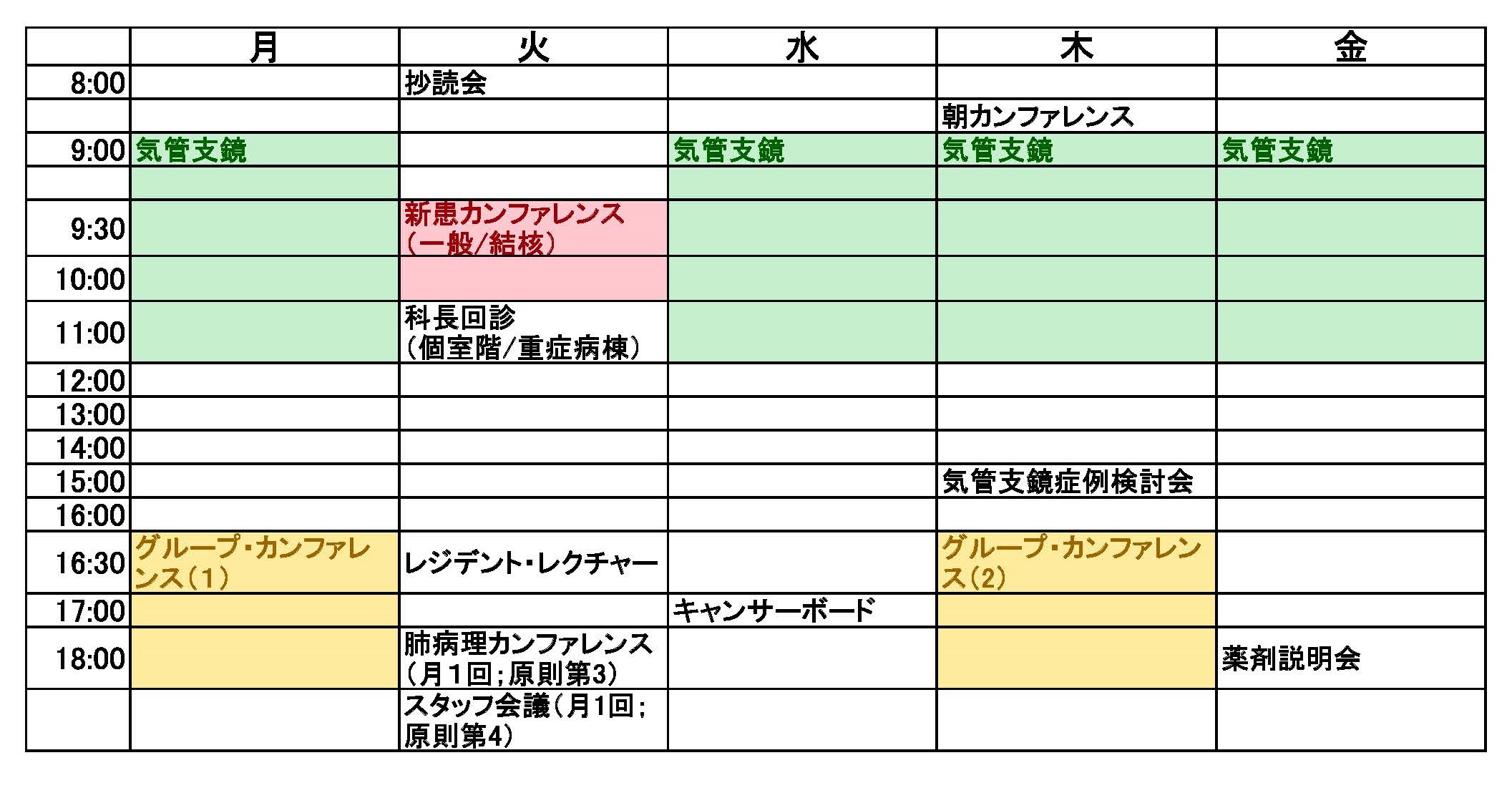 2022週間スケジュール