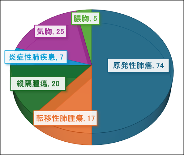2023年の当院呼吸器外科における手術の内訳